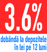 3.6% dobanda la depozitele in lei pe 12 luni